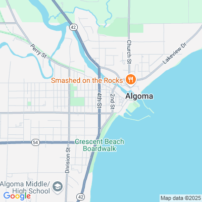 Location of the Algoma service center (Kewaunee County) DMV office