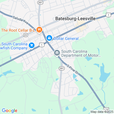 Location of the Batesburg DMV office