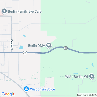 Location of the Berlin service center (Green Lake County) DMV office