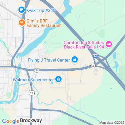 Location of the Black River Falls service center (Jackson County) DMV office