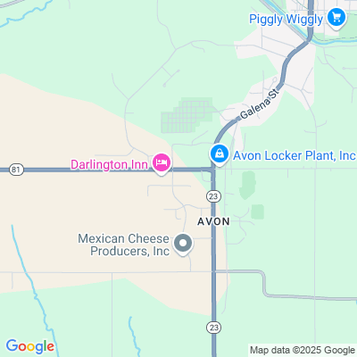 Location of the Darlington service center (Lafayette County) DMV office