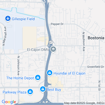 Location of the El Cajon DMV office