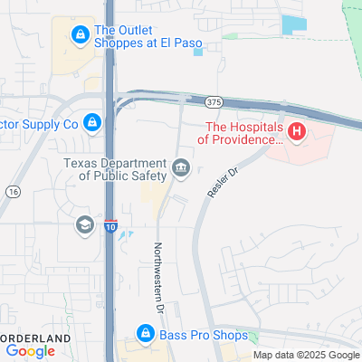 Location of the El Paso Northwest DMV office