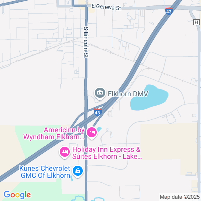 Location of the Elkhorn service center (Walworth County) DMV office