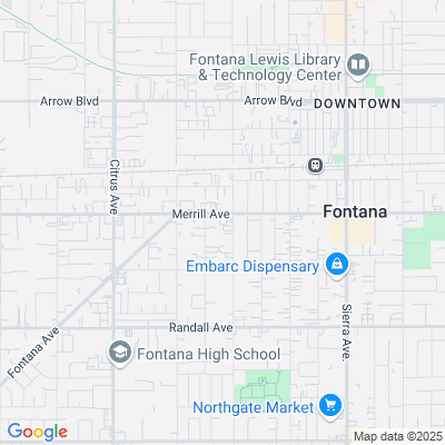 Location of the Fontana Driver License Processing Center (DL Only) DMV office