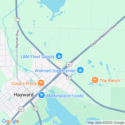 Location of the Hayward service center (Sawyer County) DMV office