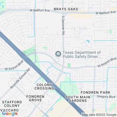 Location of the Houston Gessner Mega Center DMV office