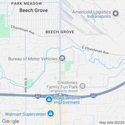 Location of the Indianapolis - Beech Grove DMV office