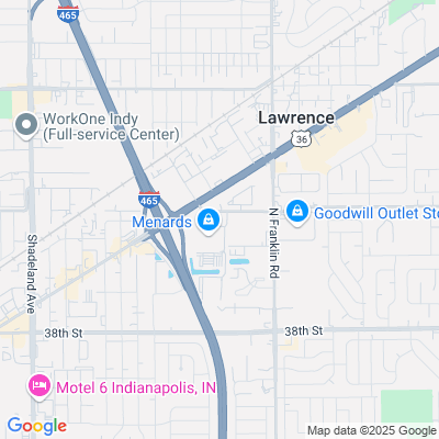 Location of the Indianapolis - Lawrence DMV office