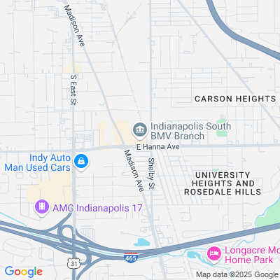 Location of the Indianapolis - South DMV office