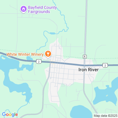 Location of the Iron River service center (Bayfield County) DMV office