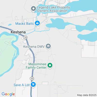 Location of the Keshena service center (Menominee County) DMV office