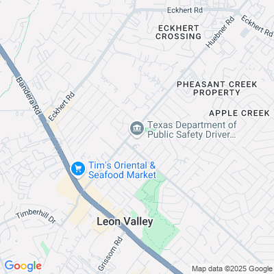 Location of the Leon Valley Mega Center (San Antonio Metro Area) DMV office
