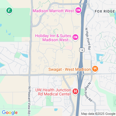 Location of the Madison West service center (Dane County) DMV office