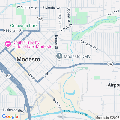 Location of the Modesto DMV office