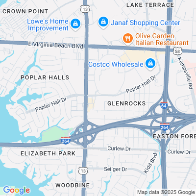 Location of the Norfolk / Military Circle Customer Service Center DMV office