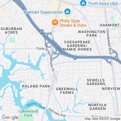 Location of the Norfolk / Widgeon Road Customer Service Center DMV office