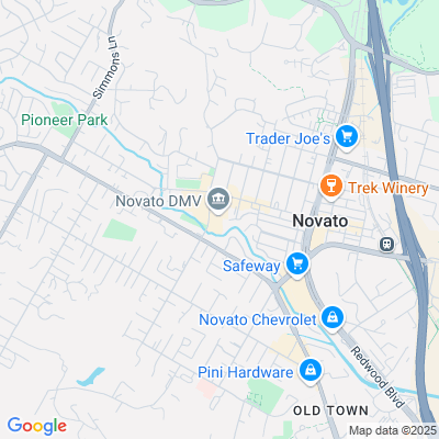 Location of the Novato DMV office