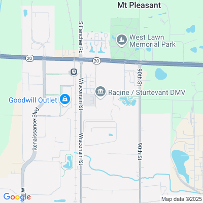 Location of the Racine/Sturtevant service center (Racine County) DMV office