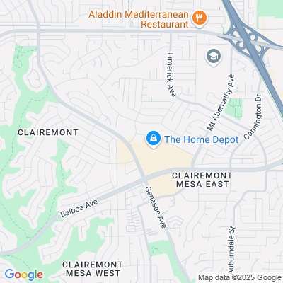 Location of the San Diego Clairemont DMV office