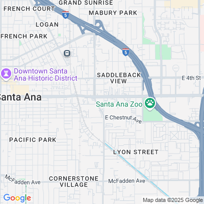 Location of the Santa Ana DMV office