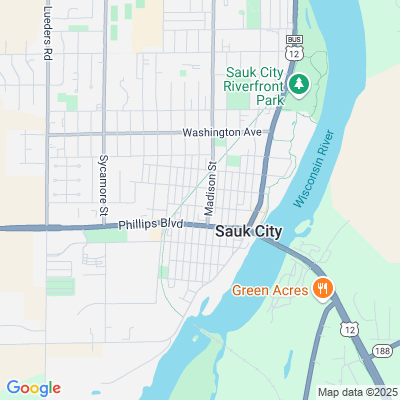 Location of the Sauk City service center (Sauk County) DMV office