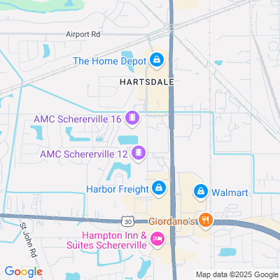 Location of the Schererville DMV office