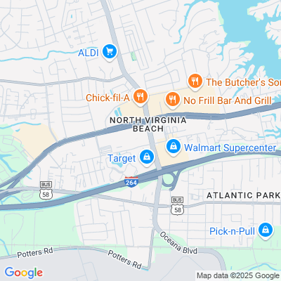 Location of the Virginia Beach / Hilltop Customer Service Center DMV office
