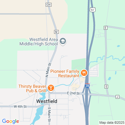Location of the Westfield service center (Marquette County) DMV office